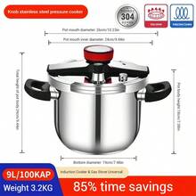3-Ply Stainless Steel Pressure Cooker, Saves 70% Cooking Time, Single-Hand Operation, Rotary Lock/Unlock Lid System, Steam Rack - Silver - View 9