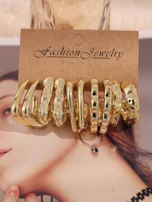 2-30 piezas Pendientes de resina con forma de gota de agua geométrica dorada de moda, accesorio versátil adecuado para uso diario y festivales de mujeres, gran regalo para familiares y amigos