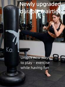 1 pezzo Colonna da fitness gonfiabile per adulti spessa, sacco da boxe a rullo per esterni, sacco da boxe riempito d'aria per interni