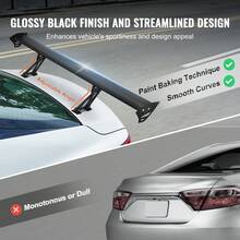 GT Wing Car Spoiler, 43.3 Inch Universal Spoiler With Single Deck, Adjustable Lightweight Aluminum, Car Rear Spoiler Wing, Racing Spoiler BGW/JDM Drift Black - Single Layer Long Bracket With Holes - View 4