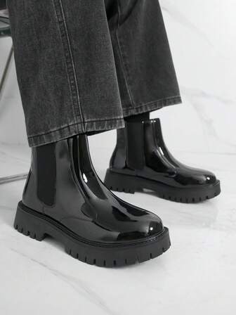 Vintage Designer Men's Chelsea Boots, Slip-On Design, Pointed Toe, Luxurious Mid-Calf Boots, Men's Soft Leather Flat Boots, Gentleman's Social Business Formal Shoes, Daily Office Party Casual Shoes, Men's Couple Style, Romantic Dinner Date, Holiday Gift, Back-To-School Student Shoes, College Style