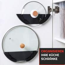 Lvefyti Wall Mounted Pot Lid Holder, Plastic Pot Lid Rack Fits 15-32cm Lids, Self-Adhesive Lid Organizer, Suitable For Cabinet/Wall Installation, Space-Saving Solution, Minimalist Storage Box, Durable Plastic, Easy Installation, Storage Solution, Apartment Living - Multicolor - View 8