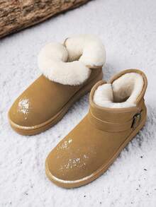 Botas de nieve para hombres, forro de felpa cálido de invierno, suela gruesa de botas altas para exteriores, con aumento de altura, botas de piel