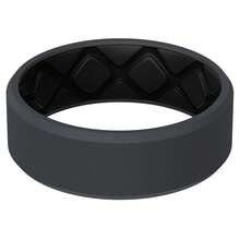 Egnaro Men's Silicone Rings, 7.5mm Wide 2.5mm Thick Rubber Bands For Him, Ergonomic Beveled Edge Two Tone Waterproof Workout Accessories{Inchcolor_nameinch:InchSETC3-BlackGray/Blackinch,Inchsize_nameinch:Inch14.5-15inch} - SETC3-黑色灰/黑色 - 查看 1