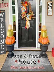 1 件创意简约门垫，小地毯适合节日装饰、日常装饰，适合房间装饰、客厅、卧室、厨房、办公室、复古农舍室内/室外入口垫、家居装饰 - 彩色 - 查看 4