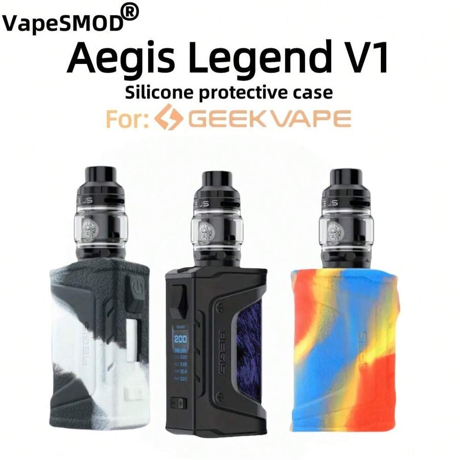VapeSMOD Vape Mod Legend Generation 1 Protective Case Suitable For Aegis Legend V1, Silicone Protective Case, Full Coverage Anti-Slip Shock-Proof Soft Silicone Case Compatible With Geekvape Aegis Legend V1, Skin-Friendly Matte Protective Shell