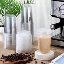 20Pack 16 Oz Iced Coffee Cups With Lids,Clear Plastic Cups With Strawless Sip Lids,Round Bottom To Go Cup For Iced Coffee Juice Smoothie Cold Beverage - trắng - Xem 7