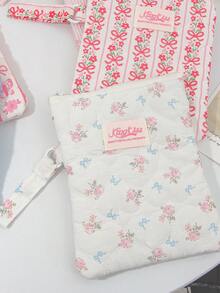 1Pc Floral Print Quilted Cute 6 6.8 7 Inch E-Reader Sleeve Storage Bag Kindle Accessories Ladies Accessories Phone Bag SA569P Carrying Case Protective Pouch For Kindle Paperwhite 2024 1/2/3/4/5/6E-Book Reader Storage Bag ,6-7inch E-Reader Sleeve For Kindle/Boox/Kobo Carrying Case Digital Protective Pouch For Student For School Daily Use E-Reader Storage Bag Travel Essentials Dorm Essentials Gift For Friends,Teachers Christmas/New Year's Gift - Multicolor - View 8