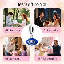 S925 Silber-plattierte Böser Blick Perlen Accessoires, personalisierter Glücksbringer zum Selbermachen, ein Geschenk voller Schutzwirkung, lässt dich einen einzigartigen, mysteriösen und modischen Stil tragen. Geeignet für Halloween, Weihnachten