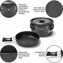 5pcs -20pcs Set TMKOOL Camping Cookware Mess Kit Outdoor Hiking Backpacking Picnic Cooking Bowl Non Stick Potgift - 16Pcs - View 4