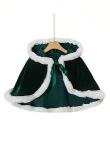 1 Xale para Banquete de Natal, Capa com Capuz para Cosplay Feminino, Xale Curto de 35cm, Fantasia de Chapeuzinho Vermelho, Bruxa e Vermelho, Verde Escuro, Verde Grama para Carnaval, Ano Novo e Festas