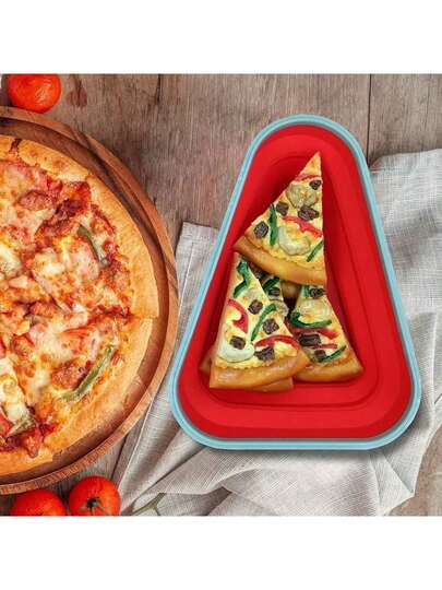 1 Recipiente Reutilizable Para Pizza Con 5 Bandejas Para Microondas, Recipiente Ajustable Para Pizza, Fácil De Organizar Y Ahorrar Espacio, Preservador De Pizza, Preservador De Alimentos Para Cocina, Apto Para Microondas, Ahorra Espacio En El Refrigerador, Herramienta Para Pizza