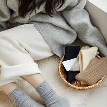 1 Pair/3 Pairs Camel Wool Socks For Women, Warm Socks For Winter, Comfortable Socks, Christmas Gift For Mom, Grandma, Aunt, Thick Socks For Boots, Women Birthday Gift