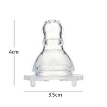 3个婴儿硅胶安抚奶嘴，材质耐热高达120°C，直径3.5厘米，适合多阶段婴儿，有效改善宝宝喝奶时的腹胀。