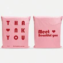10/30pcs Pink Waterproof Shipping Bags With English Text, Thickened Dual-Sided Printed 12 Mils Packaging Envelopes, Various Sizes Applicable For Multiple Items Packaging And Mailing Back To School - Pink - View 13