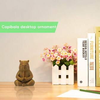 1pc Zen Meditation Card Capybara, Creative & Interesting Desktop Decor Figurine Plastic Toy