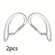 2pcs Set Of Adjustable Ear Hooks These Ear Hooks Offer A Secure Fit, Are Non Slip And Sweat Resistant Sports Clips. They Are Easy To Install, Durable, And Comfortable., Gym Essentials, Running Gear, Nonslip Grip, Comfortable Wear, Durable Material, Flexible Hooks, Earbud Holder, Earbud Clips, Active Professionals, Runners - Trong sáng - Xem 6