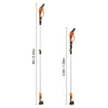 2 en 1 sierra de poste inalámbrica y mini motosierra, motosierra de batería de 20 V 4 Ah, capacidad de corte de 5 pulgadas, sierra de poste de alcance de 8 pies para corte de ramas y recorte de árboles (batería y cubierta de cuchilla incluidas) - 20 V 4 Ah - Ver 10