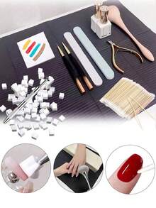 125 件一次性美甲桌垫、防水桌布、纹身和睫毛延长化妆垫，适合家庭和沙龙使用 - 彩色 - 查看 11