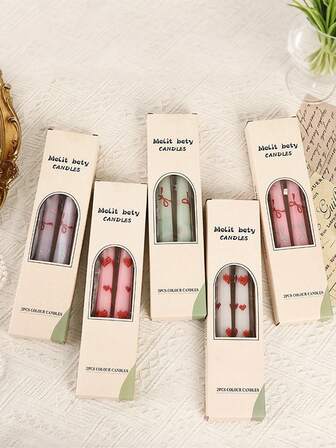 2 st konformade ljus med lång stjälk, julklapp, konformade söta sojavaxljus, bästa vänpresent, bröllopspresent till henne, julkonljus, juldekoration, doftdekoration för hemmet