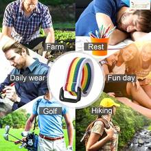 JASGOOD Men Canvas Double Ring Belt Plus Size Men Cloth Casual Belt For Jeans Pants{"Color_name":"Rainbow","Size_name":"FitsWaistSize39\"-44\""} - 多色23 - 查看 8