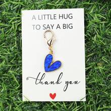 1pc/9pcs Ladies' Gold Alloy Heart-Shaped Keychain With Thank-You Card - Colorful Heart-Shaped Pendant, Ideal Gift For Teachers, Mothers, Girlfriends, Best Friends, Birthdays, Christmas, Thanksgiving, And Thank-You Gifts - Multicolor - View 18