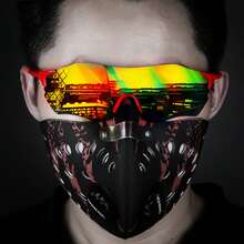 1副户外骑行眼镜，男女通用运动眼镜，采用耐用轻便的镜框，非常适合驾驶、骑行、钓鱼、跑步、棒球和所有户外活动，也是万圣节和圣诞节的理想礼物。 - 彩色 - 查看 3