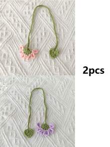 1pc Handmade Crochet Flower Bookmark Handmade Daisy And Sunflower Bookmark Artisan Crafted Reading Accessory, Perfect Gift For Book Lovers, Home Decor Office Supplies, Set Of 1 - Multicolor - View 14