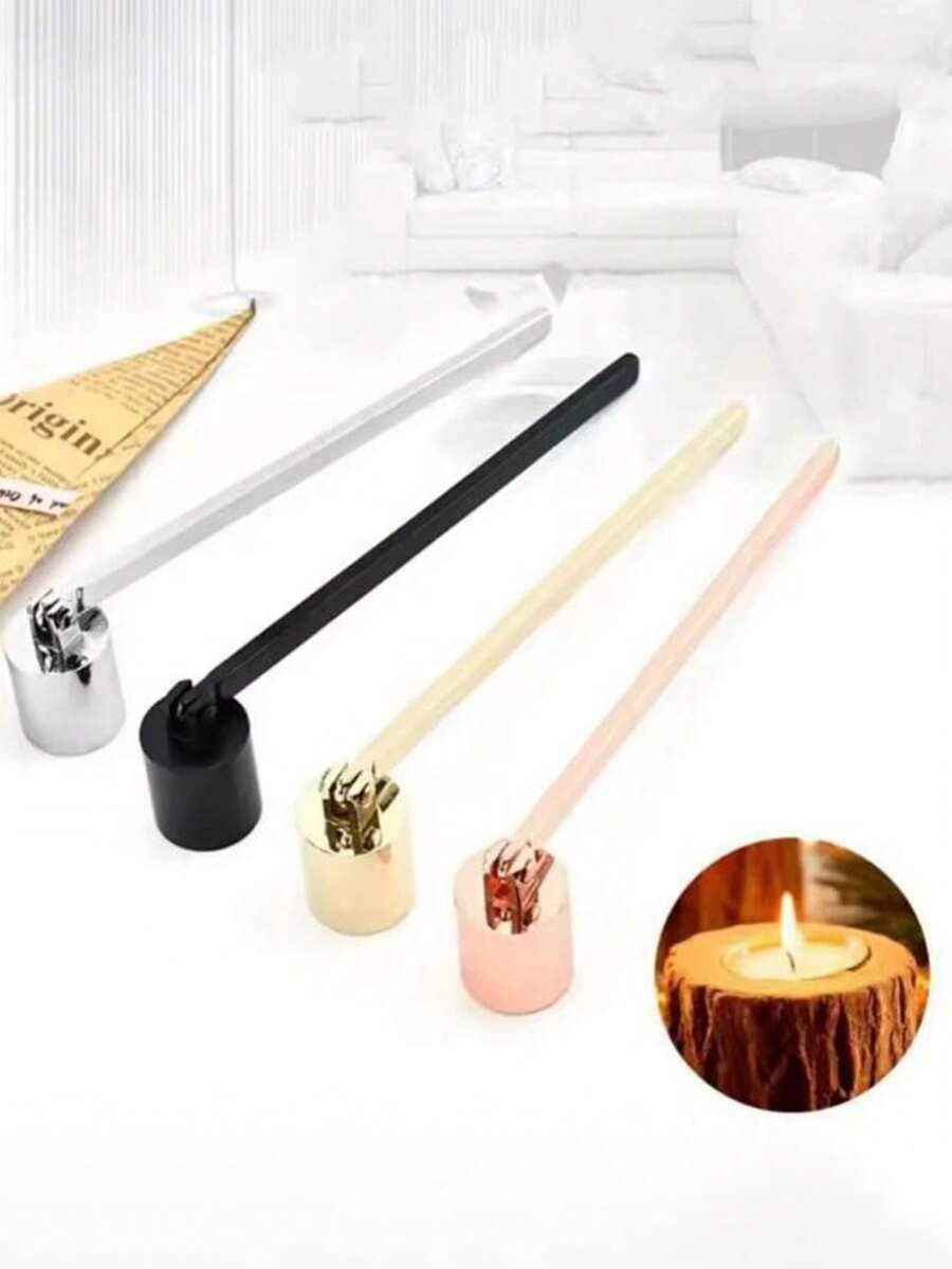 1pc Bell-Shaped Long-Handled Candle Snuffer, Stainless Candle Cover, Incense Candle Bell Cover, Candle Extinguisher, Household Safety Tool, Essential Tool For Candle Lovers - Multicolor - View 1