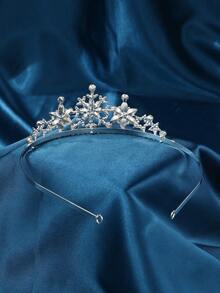 Christmas Snowflake Bridal Crystal Rhinestone Hair Accessories, Silver Wedding Headband, Elegant Crown, Suitable For Women, Girls, Brides, Wedding, Ball, Birthday Party (Red, Green)