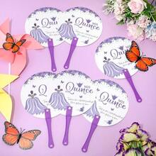 D25 Quinceanera Party Favors For Guests Quinceanera Hand Fans Bulk Christmas Plastic Handheld Fans Mis Quince Gift For Girls Sweet 15 Birthday Party Decor Gift Adults Souvenirs Purple - Màu tím - Xem 5