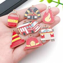5/10 piezas Accesorios de aleación esmaltada de bricolaje Colgantes de extintor de incendios para pulseras, llaveros y adornos decorativos.