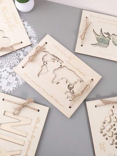 1 pièce Pince de rangement pour argent en bois, décoration murale en bois créative avec impression en creux de fond d'argent. Ornement de maison fait main, pendentif de décoration murale DIY