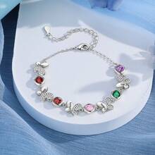 1 pieza Pulsera personalizada con piedra natal, regalo para mujer - Pulsera con múltiples piedras natales - Multicolor - Ver 3