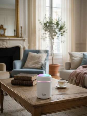 1pc Minimalist Portable USB Humidifier 300ml With Colorful LED Lamp Dual-Use Soft Light Nightlight, Bedroom Moisturizing Device, Quiet Air Purifier, Relaxing & Sleep Aid For Car, Home, Office, Great Gift