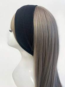 1pc Simple Knitted Headband, College Style Street Fashion Sports Hair Band, Stretchable Comfortable Turban Sweatband In Grey Black White, Unisex All Season Hair Accessory For Daily Workout Vacation Outfits - màu đen - Xem 3