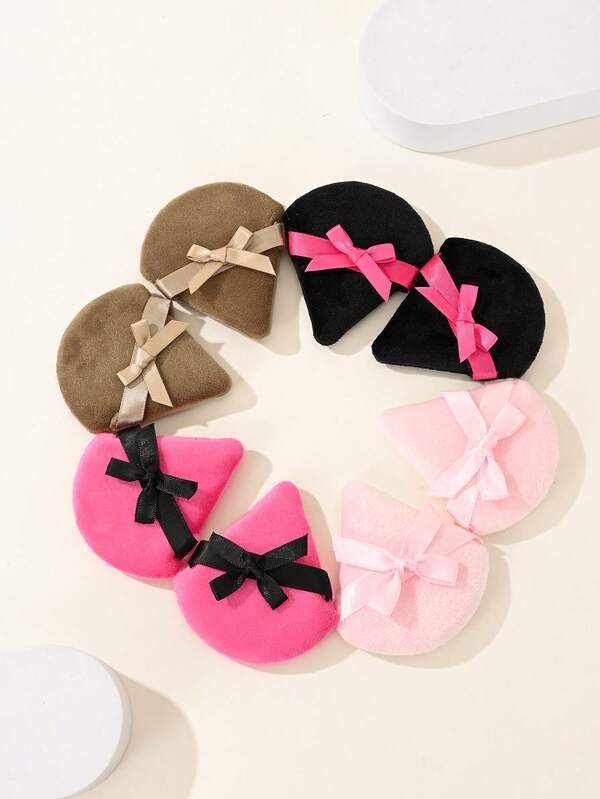 8pcs Butterfly Powder Puff, Double-Sided Velvet Makeup Sponge Suitable For Home And Makeup Artist Use (Triangle Shape)