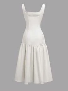 QUNGIGU Đầm dài ôm dáng dành cho nữ, thiết kế đuôi cá không tay thanh lịch, phù hợp cho tiệc tùng, hộp đêm và các dịp khác, màu trắng, đầm nữ thanh lịch, đầm dự tiệc sang trọng, đầm dạ hội trang trọng. - trắng - Xem 7