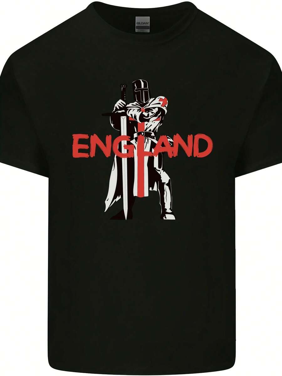 England St Georges Day Knights Templar Flag Mens Cotton T-Shirt Tee Top - Phong cách 12 - Xem 1