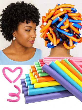 10/40件套免加热卷发器套装，弹性卷发棒，泡沫免加热卷发器，适合长/中/短发，睡眠时也可使用，颜色随机，卷发棒，免加热卷发，卷发器，理发店美发产品及配件，免加热波浪卷发，旅行必备，旅行必备，发型，美发，卷发，卷发棒，卷发器，免加热卷发，免加热卷发，卷发器，卷发，卷发棒，卷发工具，卷发棒，卷发扩散器，头发，旅行，美发产品，美发工具，美发用品，理发师，理发师配件，理发店，美发设备