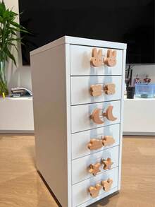 4/6/8个波西米亚风格梳妆台旋钮，天然榉木抽屉拉手，云朵形木质梳妆台把手，配有两种不同尺寸的螺丝，适用于橱柜、家具、抽屉（木工工艺可能略有差异，表面可能略显粗糙） - 米色 - 查看 11