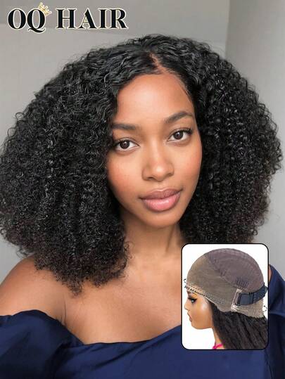 OQ Peluca de cabello humano rizado rizado de 360 grados sin pegamento, con cierre de encaje frontal de 360 grados, ajuste flexible, nudos blanqueados, peluca bob de 14-16 pulgadas con cremallera, peluca larga de 18-26 pulgadas con línea del cabello previamente recortada, color natural, peluca de cabello humano sin procesar, peluca de cabello humano real, peluca sin pegamento para usar y llevar, regalos gratis, envío gratis, disfraces de Halloween, pelucas de cabello humano, artículos esenciales de viaje, Y2K, vacaciones, para mujeres