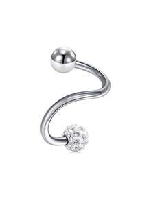 CIZME 1PC Cartilage Earrings For Women Men 16G Stainless Steel Silver Earring Rook Piercing Jewelry Curved Barbell Helix Daith Earrings Spiral Twisted Stud Earrings Butterfly Moon Star Flower Ear Piercing Jewellery For Helix Cartilage Tragus For Woman Man Daily Wear Woman Gift