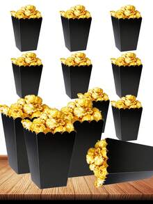 Hộp đựng bỏng ngô màu trắng (100/48/36/24/12 chiếc/1 chiếc), kích thước 2 x 4.5 x 3 inch, thích hợp trang trí cho đêm xem phim, Giáng sinh/Halloween. - màu đen - Xem 26