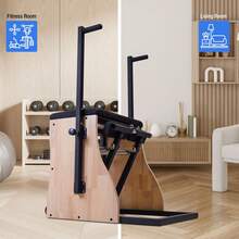Pilates Chair For Yoga Fitness Pilates Reformer Machine With Adjustable Resistance Springs  Split Pedal,Handles, Home Gym Equipment For Yoga, Core Training & Rehabilitation, Includes Non-Slip Socks - White - View 1