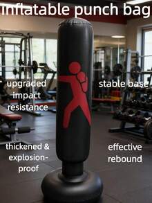 1pc Thick Inflatable Adult Fitness Punching Column, Outdoor Roly-Poly Sandbag, Indoor Air-Filled Punching Bag