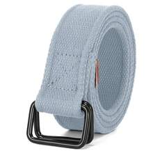 JASGOOD Men Canvas Double Ring Belt Plus Size Men Cloth Casual Belt For Jeans Pants{"Color_name":"LightGrey","Size_name":"FitsWaistSize45\"-50\""} - 多色4 - 查看 1
