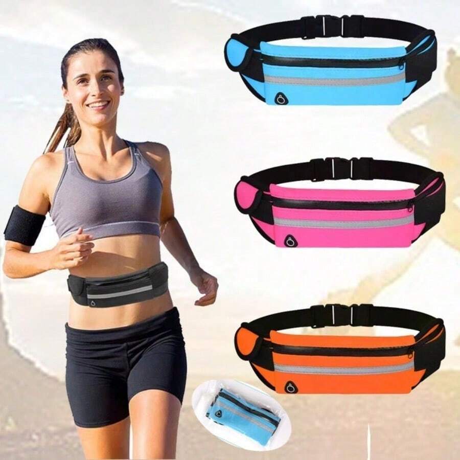 2025 Running Mobile Waist Bag For Men And Women - Fitness Small Belt Bag With Waterproof Zip, Adjustable Strap For Outdoor Morning Jogging, Hiking, Gym Workout & Sports Activities - Lightweight Unisex Fanny Pack With Secure Pocket - 黑色 - 查看 1