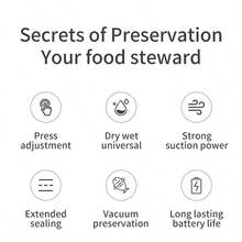 Portable 2-In-1 Digital Display Vacuum Sealer + Bag Sealer, Very Suitable For Various Food Preservation Vacuum Machine / Plastic Sealer, Simple Operation, Suitable For Dry, Wet, Powder Food Vacuum Preservation Machine, Kitchen Appliances - Multicolor 1 - View 3