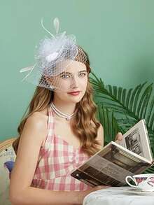 1 Pc Fascinators Hats 20s 50s Hat Pillbox Hat Tea Party Headwear With Veil For Girls And Women, Mini Top Hat